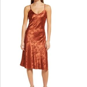 Lulus Floral Satin Slip Dress